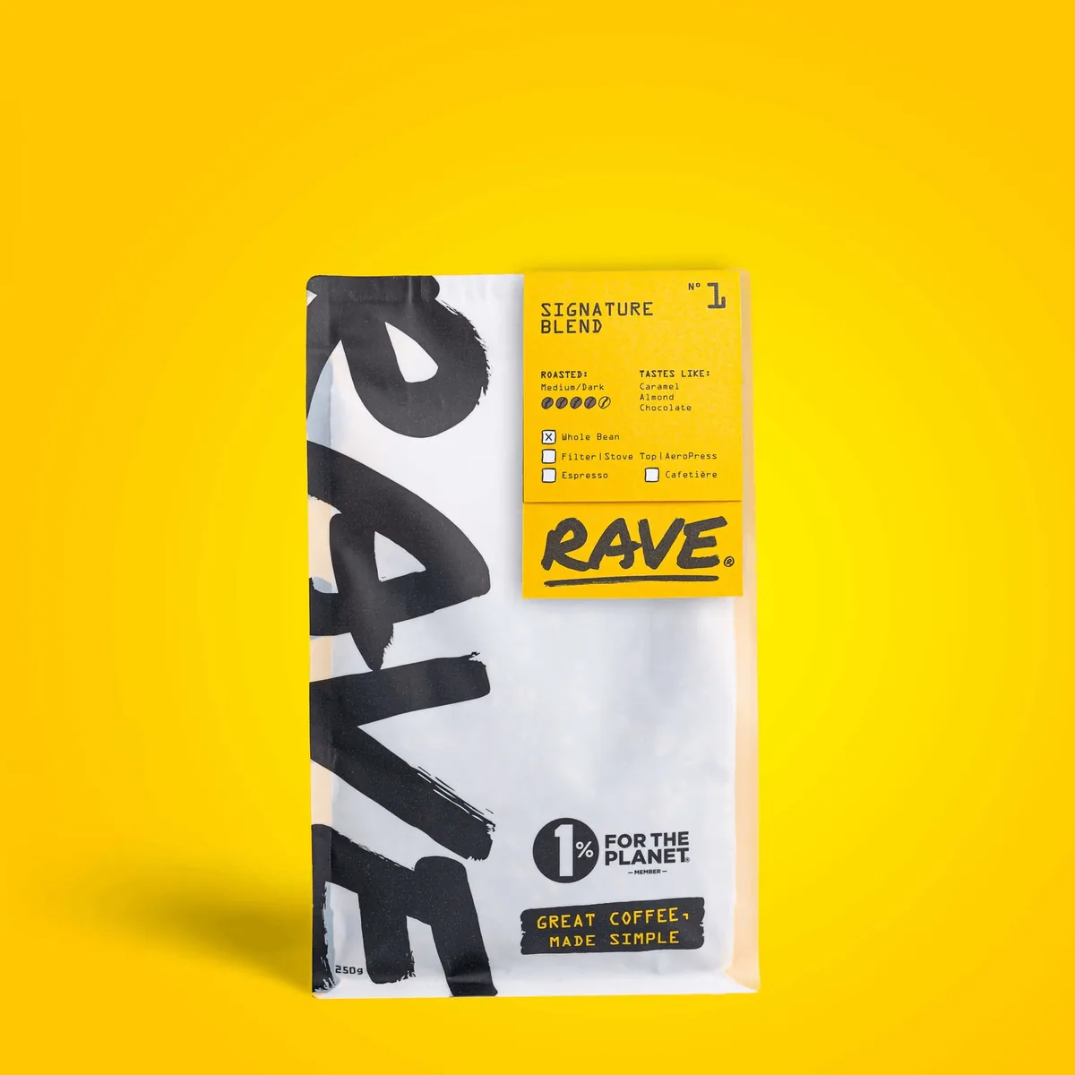 Rave Coffee Signature Blend Ground Coffee 250g